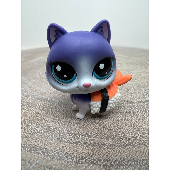 Littlest Pet Shop Sushiko Catson (#3-74) Blue Eyes Hungry Pets - Picture 1 of 6